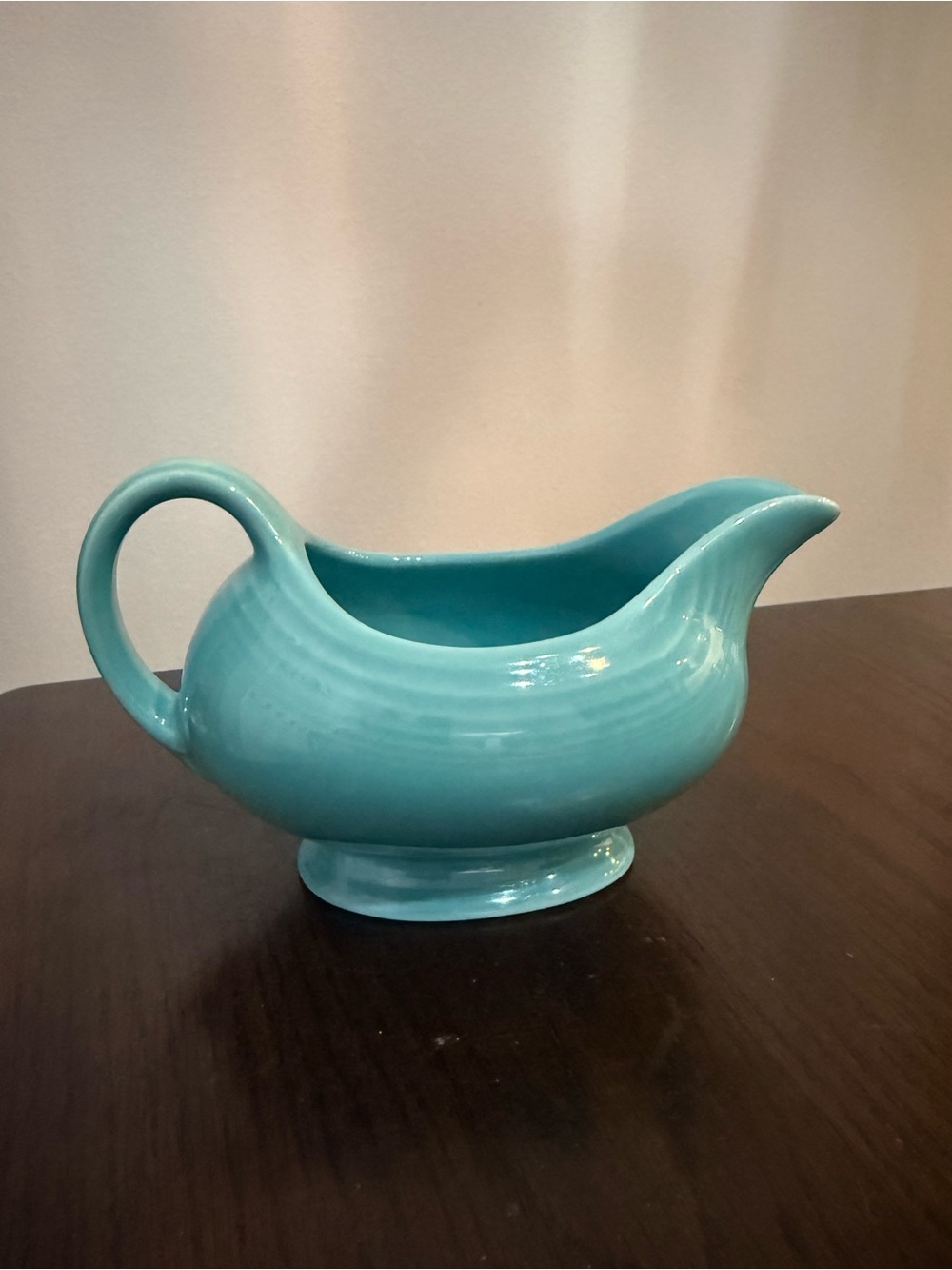 Fiesta HLC USA Turquoise Gravy Boat Sauceboat 8” Homer Laughlin No Chips